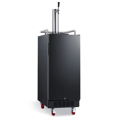 Edgestar 15 Inch Wide 1 Tap Kegerator with Forced Air Refrigeration and Air Cooled Beer Tower KC1500BL